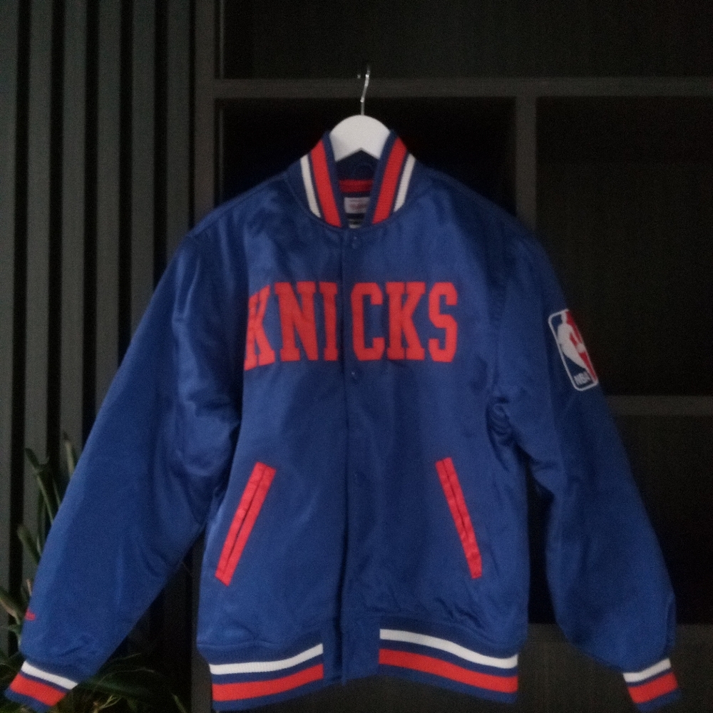 Knicks Vintage Bomber Jacket by  Mitchell and Ness